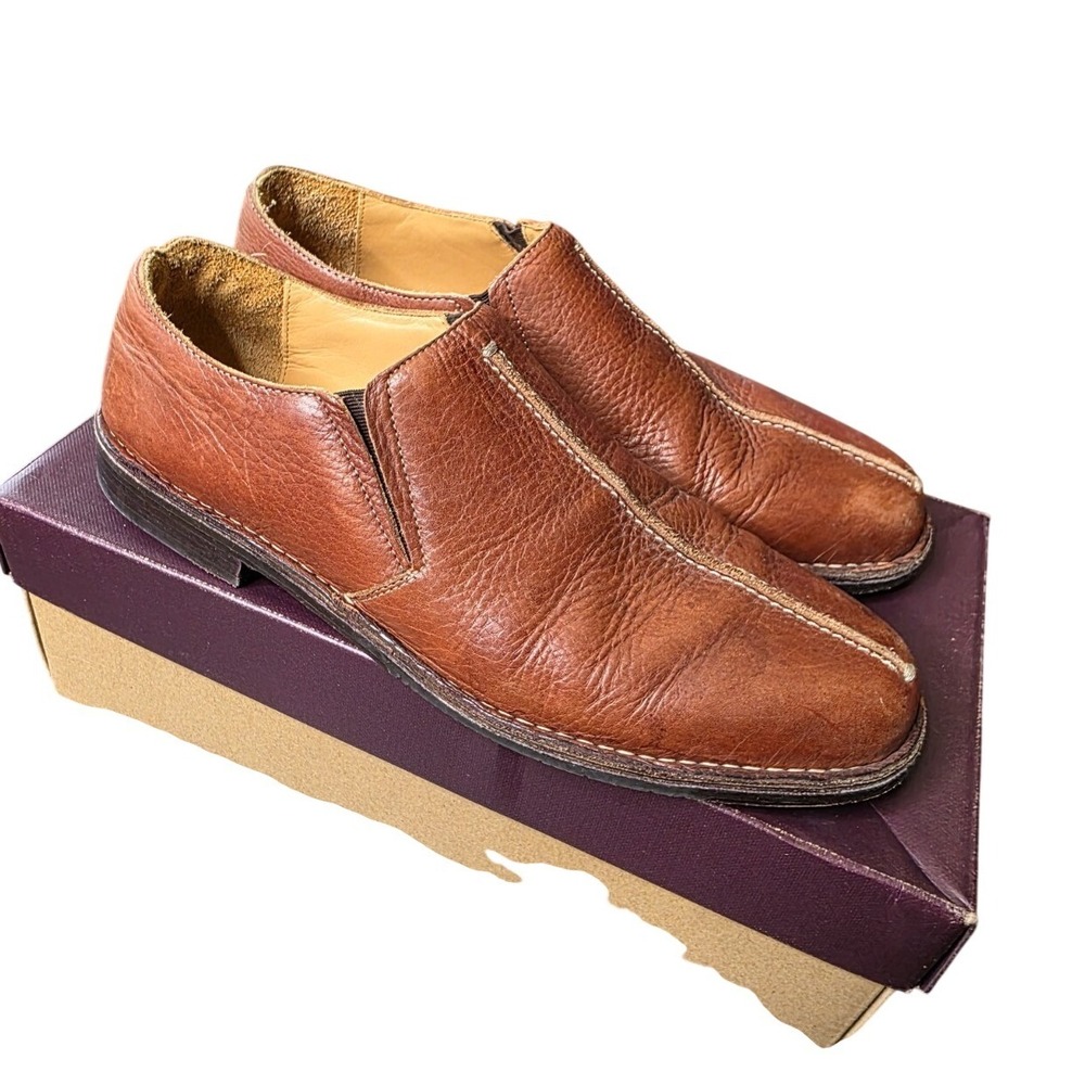 Mens Tommy Bahama Leather Slip On Shoes Sz 13 Split Toe Brown Loafers TB-315 75